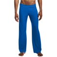thumbnail image 2 of JTieacloth Mens Relaxed Fit Pants Men's Lightweight Pants Breathable Soft Comfortable Stretch Yoga Sleepwear Drawstring Waist Elastic Home Wear Blue, 2 of 6