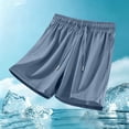 thumbnail image 5 of VBVC Women's and Women's Plus Ice Silk Athletic Shorts , Lightweight Running Shorts For Women , Ladies' Drawstring Summer Shorts with Zipper Pockets,Blue,M-5XL, 5 of 5