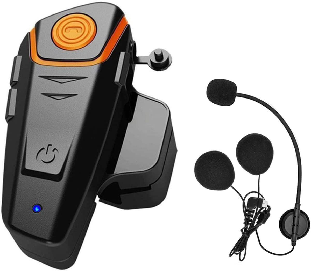 Black Baosity Helmet Bluetooth 5.0 Headset Motorcycle Intercom Speakers Headphones Communication Systems Handsfree Calls for Motorbike Skiing 