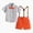 E01-Orange, variant on Boys Easter Outfit Toddler Baby Long Sleeve Plaid Prints T Shirt Tops Pants Child Kids Fashionable Clothing Cute Stylish Streetwear Outfit Set Toddler To Big Kid