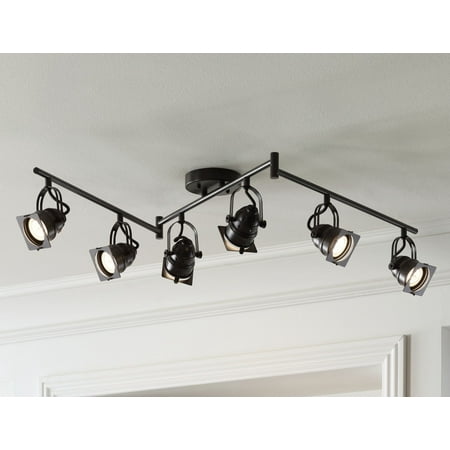- Pro Track Hamilton 6-Light Bronze Swing Arm LED Track Light Kit