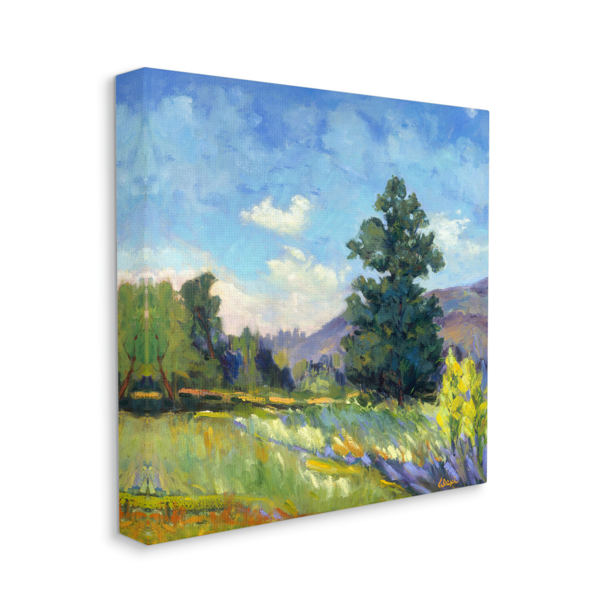 Stupell Industries Rural Nature Painting Landscape Painting Gallery Wrapped Canvas Art Print Wall Art, 36 x 36