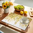 thumbnail image 2 of Yellow Eucalyptus Leaves Placemats Set of 4, Spring Floral Summer Botanical Placemats for Dining Table, Place Mats for Kitchen Tabletop, Waterproof Wipeable Dining Table Mats Set, 2 of 9