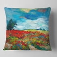 thumbnail image 2 of Designart Colorful Flower Fields - Landscape Painting Throw Pillow - 16x16, 2 of 5