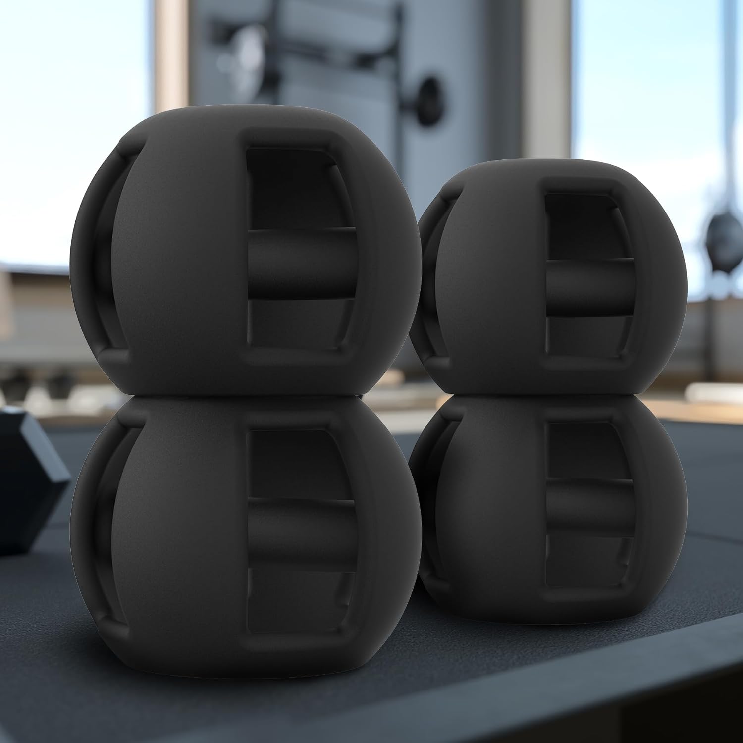 Spherebell Dumbbells + Kettlebell - Adjustable Weight Fitness Equipment for Home Gym, Joint-Friendly Design for Safe Swings and Rotational Exercises, Black 11LB