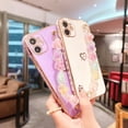 thumbnail image 3 of iPhone 11 6.1 Inch Fashion Luxury Chain Case, Gold Plated Frame Love Color Heart Chain Crystal Stone Bracelet Strap Camera Protection Cover Case  iPhone 11, Darkgreen, 3 of 7