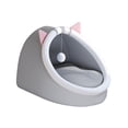 thumbnail image 2 of Cama para gatos cálida tipo nido, base antideslizante, cojín para dormir para gatos con pelota, portátil Gris, 2 of 8