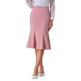 thumbnail image 1 of Falda midi de cola de pez elegante de cintura alta Inspire Chic para mujer XL rosa, 1 of 6