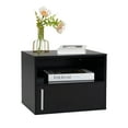 thumbnail image 2 of Barara King Nightstand, Bedside Table,Set of 2 Wall-mounted Wooden Nightstand, Black, 2 of 14