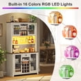 thumbnail image 5 of CQSXDA 70.9" Kitchen Pantry Storage Cabinet in  Wood Finish with LED Outlets for Dining Room Organization，White, 5 of 9