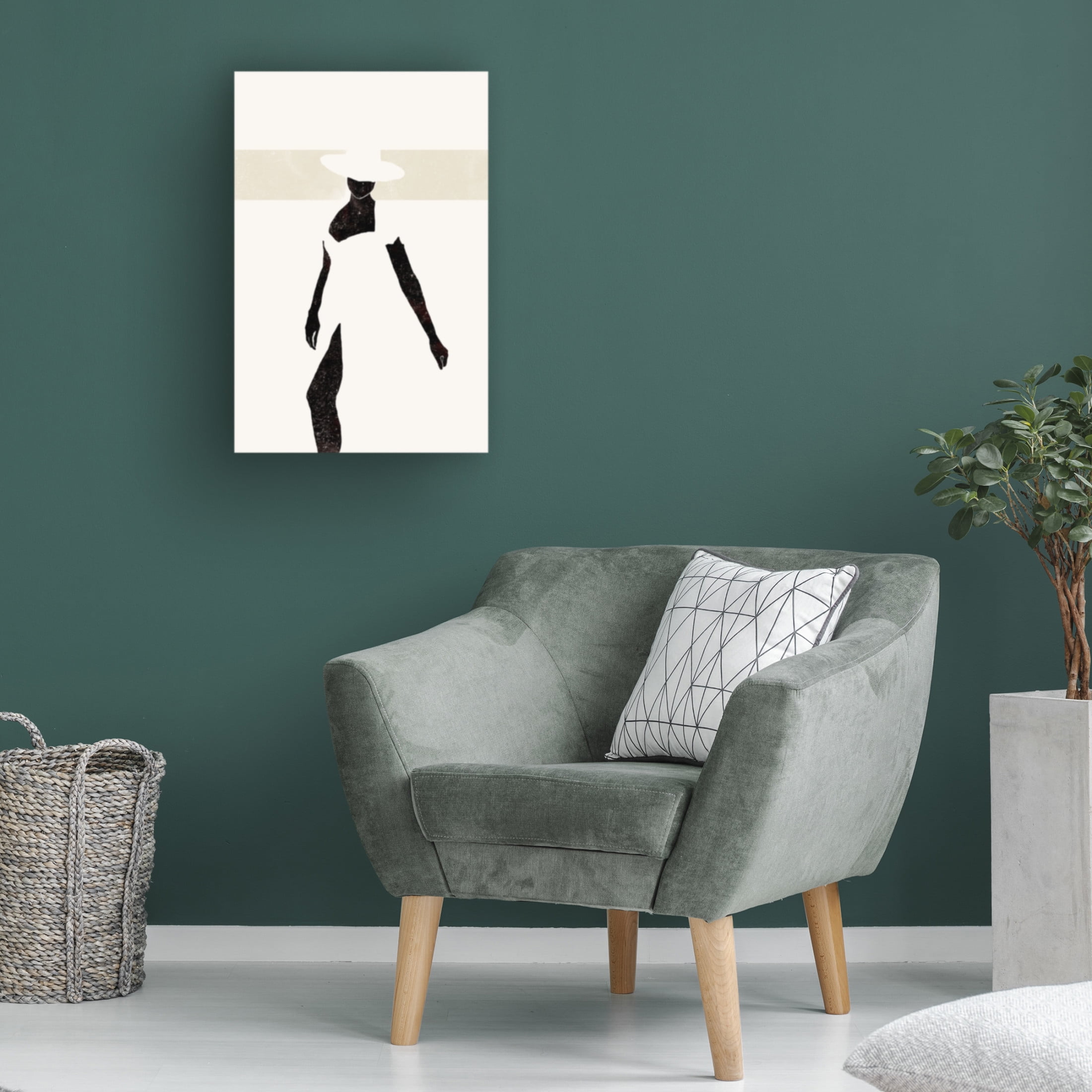 Canvas Wall Art - Yuyu Pont 'Black and Beige II' Wall Art for Living Room, Bedroom, or Office Décor by Trademark Fine Art - 12 x 19 Inches