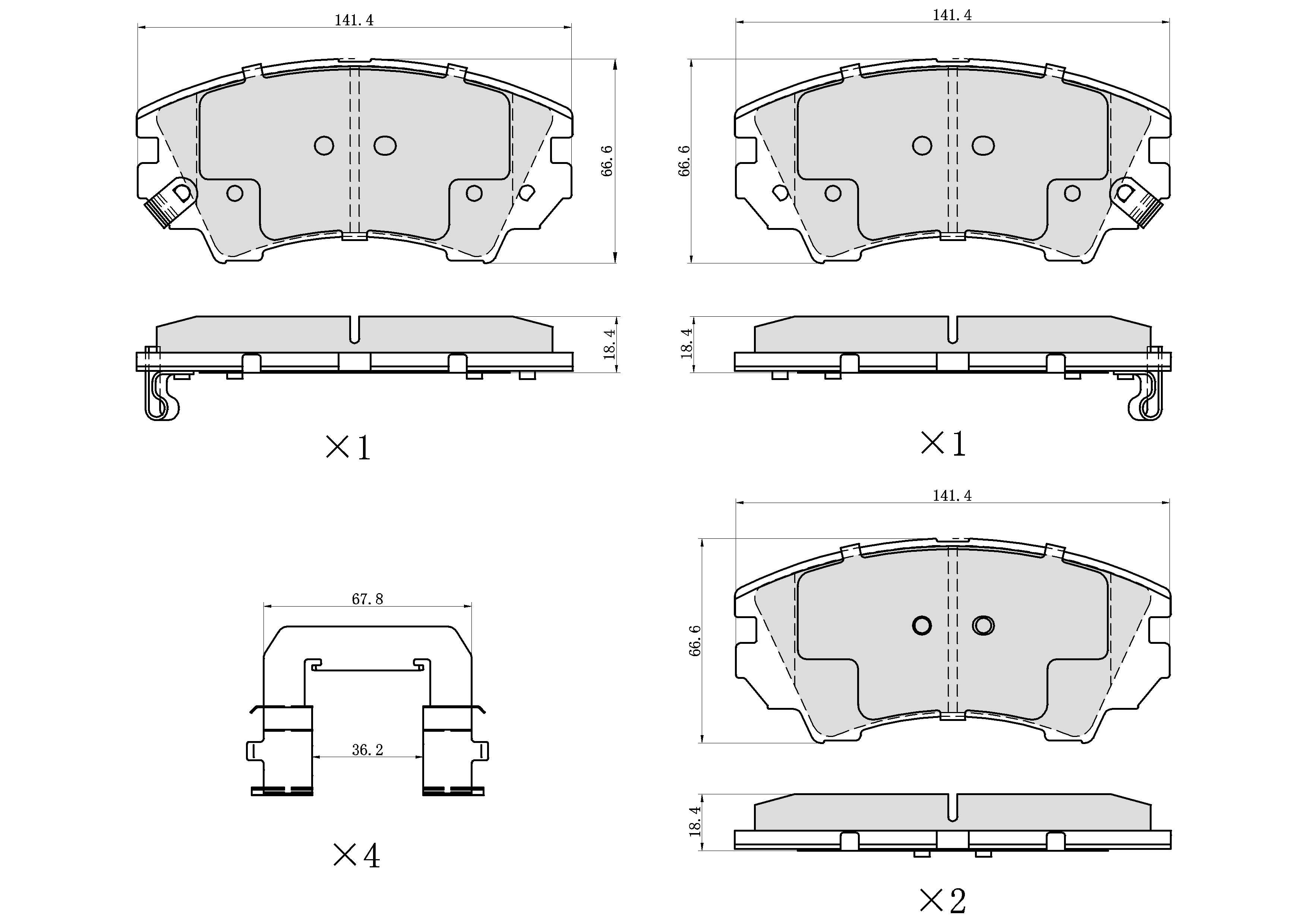Winstop Brake Pad Set, Front WS.1404.0.C, Chevrolet Camaro 2015-2010