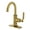 Brushed Brass, variant on Kingston Brass KSD2211KL Whitaker One-Handle 1-Hole Bathroom Faucet with Deck Plate and Push Pop-Up Drain in Polished Chrome