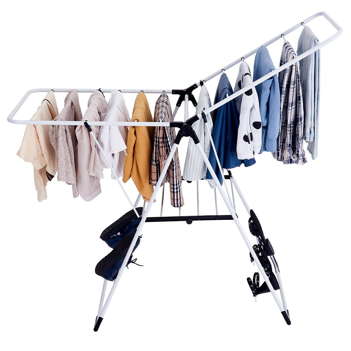 Folding Clothes Storage Drying Rack Portable Dryer Hanger Heavy Duty   AA 