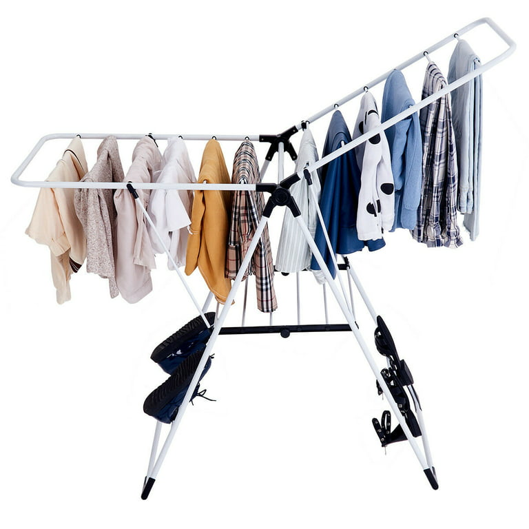 Sillars Clothes Drying Rack, 63 inches Laundry Drying Rack Clothing  Foldable & Collapsible Stainless Steel Heavy Duty Clothing Drying Rack with