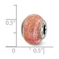 thumbnail image 2 of Sterling Silver Reflections Italian Pink With Gold Glitter Glass Bead Charm - Measures 13.64x10.91mm Wide, 2 of 2