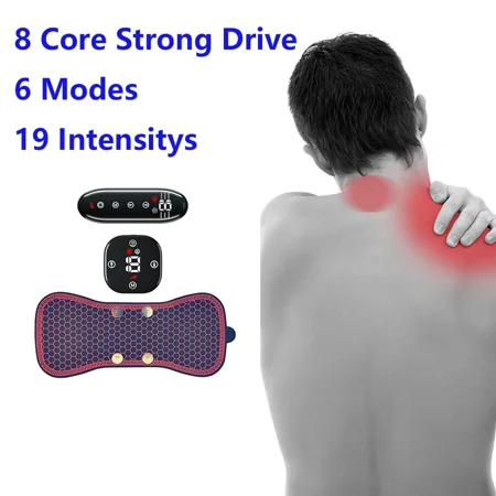 Rechargeable EMS Neck Massager Mini Intelligent Massager with 3 Heat, 6 Model, 19 Intensity Unbranded
