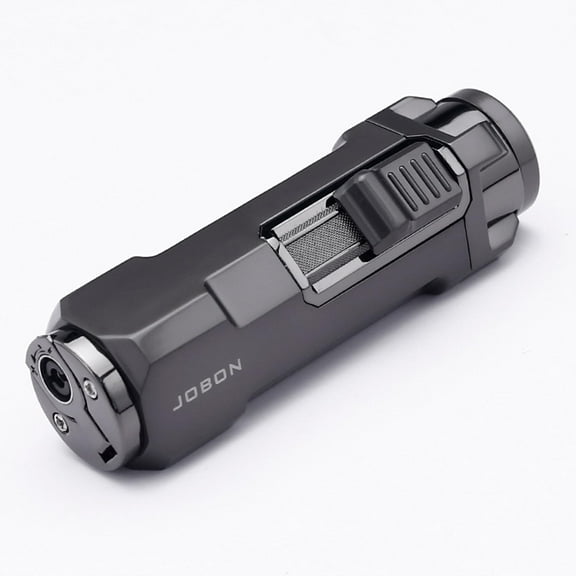 Metal Torch Lighter, Multi-Angle Polished Windproof Refillable Butane Direct Blue Triple Flame Lighter with Lid, Made of Zinc Alloy, Easier to Use for Better Experience (Not Included Butane)