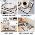 thumbnail image 4 of Elegant Coffee Drying Mat - Absorbent Dish Pad with Non-slip Rubber Back, Perfect for Hiding Stains on Kitchen Counters, Coffee Mat Excellent with Dish Racks and Diatom Mud Coffee Makers, 19.5x12in, 4 of 7