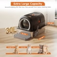 thumbnail image 6 of EDX Stainless Steel Litter Box with Lid, All-in-One Enclosed Cat Box, Dual Entry, Odor Control, Scoop & Step Board for Various Cats, XL Litter Pan Black, 6 of 7