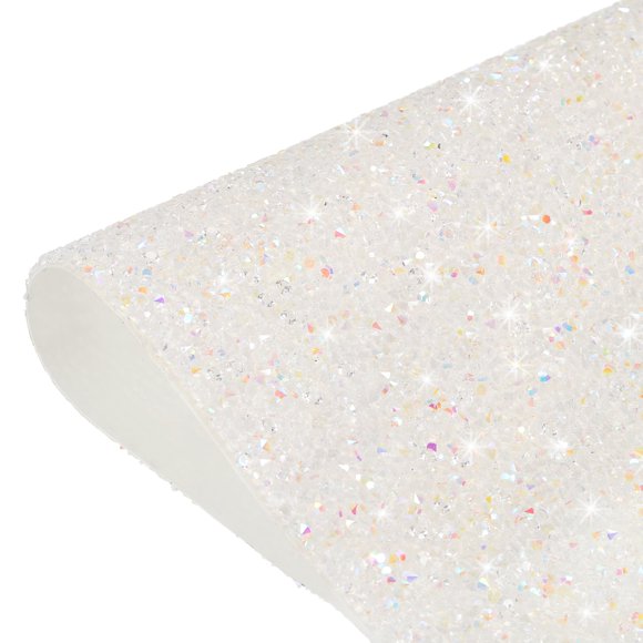 Unique Bargains Bling Strass Feuille Autocollant 9,44 x 15,75 Pouces Blanc Coloré