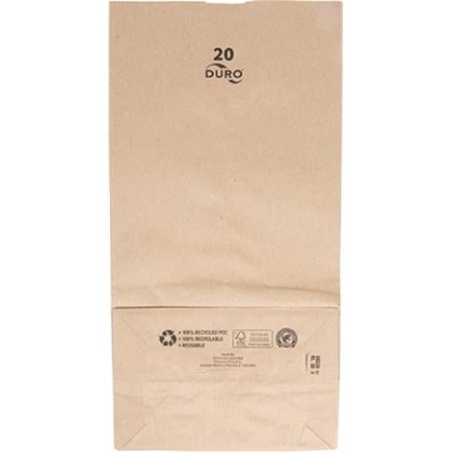 Duro Bag 20 lb Heavy Duty Kraft Grocery Bag, 400 Count