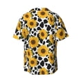 thumbnail image 5 of Salouo Cow Print Sunflower Pattern Cuban Collar Shirts for Men Button-Down Shirt Men's Short Sleeve Shirts Hawaiian Shirts Casual Shirts -Large, 5 of 6