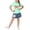 Green, variant on Cethrio Girls Summer Outfit Sets, Short Sleeve 2 Piece Graphic T Shirts with Skirts Pink Size 7-8 T
