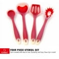 thumbnail image 3 of 4-piece Kitchen Cooking Utensil Gadget Set, Made of One-Piece Silicone, Includes: Ladle, Slotted Turner, Spoon, Pasta Fork, 3 of 4