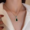 thumbnail image 5 of Conjunto de collar de pendientes de esmeralda de circón para mujer JAMW Sencillez, 5 of 5