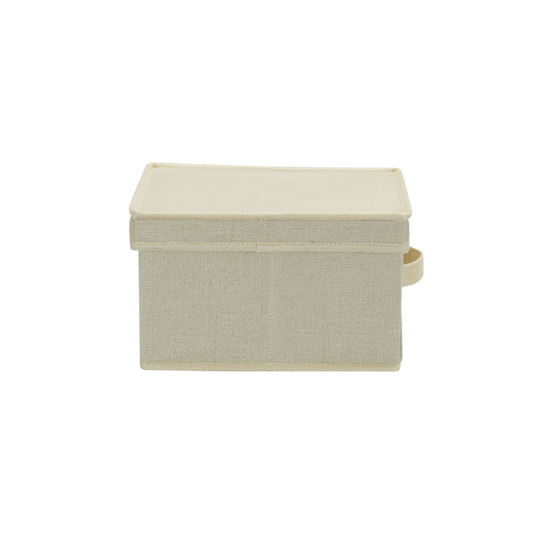 25 qt. Linen Clothes Storage Bin with Lid in White (2-Pack)