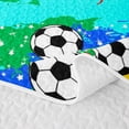 thumbnail image 5 of Homewish Letter A Teal Gradient Soccer Ball Print Twin Quilt Set,Sports Monogram Twin Coverlet Set For Kids Boys And Girls,2 Pieces, 5 of 7