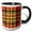 Black/White, variant on 3drose, Image of Macintosh Chieftain Clan Kilt Scottish Tartan Plaid Pattern, 11oz Magic Transforming Mug