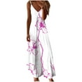 thumbnail image 3 of Dazajoo Floral Maxi Dresses for Women Plus Size Sleeveless Dress Trendy V Neck Beach Vacation Flowy Dresses,Hot Pink,XXL, 3 of 6