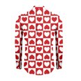 thumbnail image 3 of Fgvctg Long Sleeve Shirts for Men V Neck Button Down Shirt Trendy Collared Blouses Date Day Love Heart Print Plus Size Business Casual Tops Deep Red L, 3 of 4