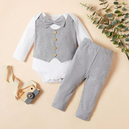 

Boys Vintage British Tops Pants Bowtie Tuxedo Suit Gentleman Outfits