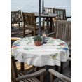 thumbnail image 2 of Outdoor Tablecloth with Umbrella Hole for Patio/Picnic/Party/Camping, Independence Day Waterproof Table Cloth Round Cover Washable, Eucalyptus Leaves Floral Wooden Plank (Dia 60"), 2 of 9