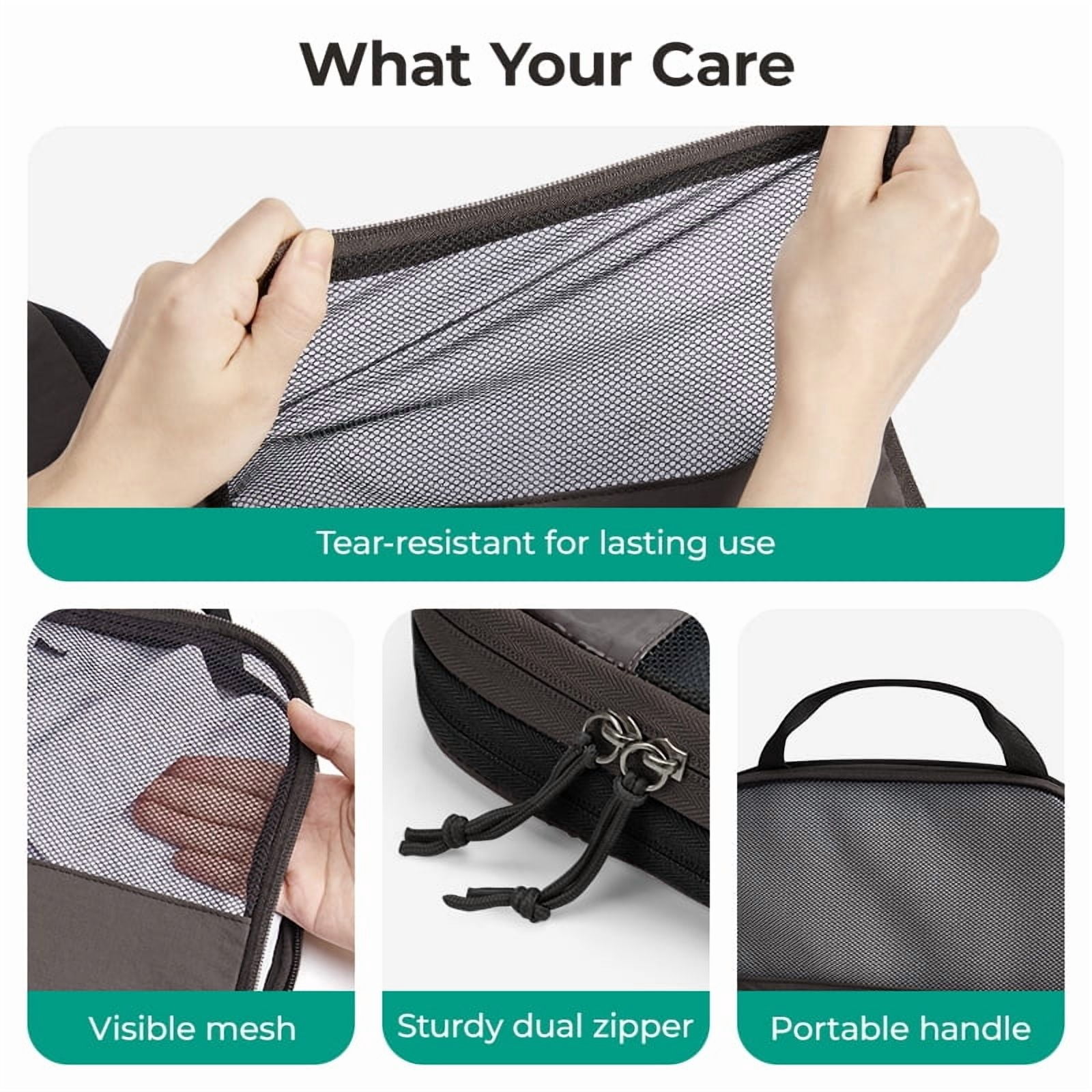 BAGSMART 6 Set Compression Packing Cubes for Travel, Expandable Luggage Packing Organizer Bags, Durable Space Saver Bags Travel Essentials, Pink