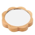 thumbnail image 1 of Wood Framed Makeup Mirror, Handheld Wooden Cosmetic Mirror Fashionable  for Lady for Daily Life, 1 of 7