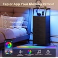 thumbnail image 4 of Eunos Black Tall Nightstand with Charging Station and LED for Bedroom, 5 Drawer with Storage Shelfs, 4 of 8