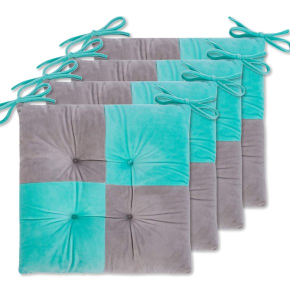 WONDER MIRACLE 4 in 1 Pack Chair Pads | Seat Cushion,Machine Wash & Dryer Friendly (F-Mix Color 16"