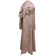 thumbnail image 4 of Women Muslim Dress Ramadan Clothes For Women Muslim Robe Malay Indonesia With Hijab Dress 0 Pink XL, 4 of 8