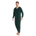 thumbnail image 4 of ANLIQI Couples Matching Christmas Pajamas Sets Hooded Fleece Zipper Plaid Pjs Set Union Suits Soft Warm Jumpsuit(Mens, GN, XL), 4 of 5