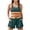 Green, variant on Womens Two Piece Athletic Swimsuit Set Racerback Crop Top with High Waisted Drawstring Pocket Shorts Quick Dry Bathing Suit for Beach Green
