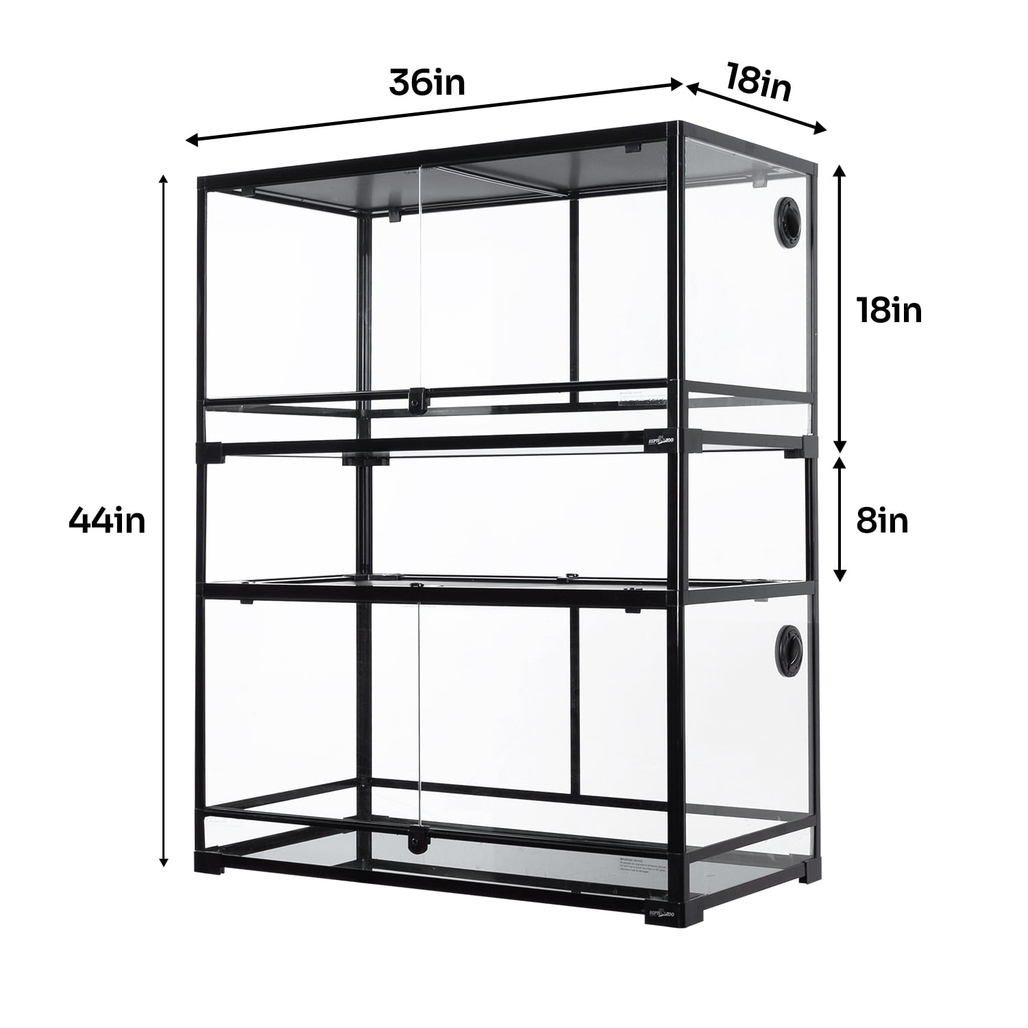 GUZZLO 2-Layer 40 Gallon Full Tempered Glass Reptile Terrarium, Easy Assembly