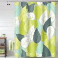 thumbnail image 2 of Green Leaves Shower Curtain Spring Fresh Leaf Nature Botanical Illustration Shower Curtains for Bathroom Set Waterproof Bath Decoration Accessories Home Decor, 72x72 Inch, 2 of 6