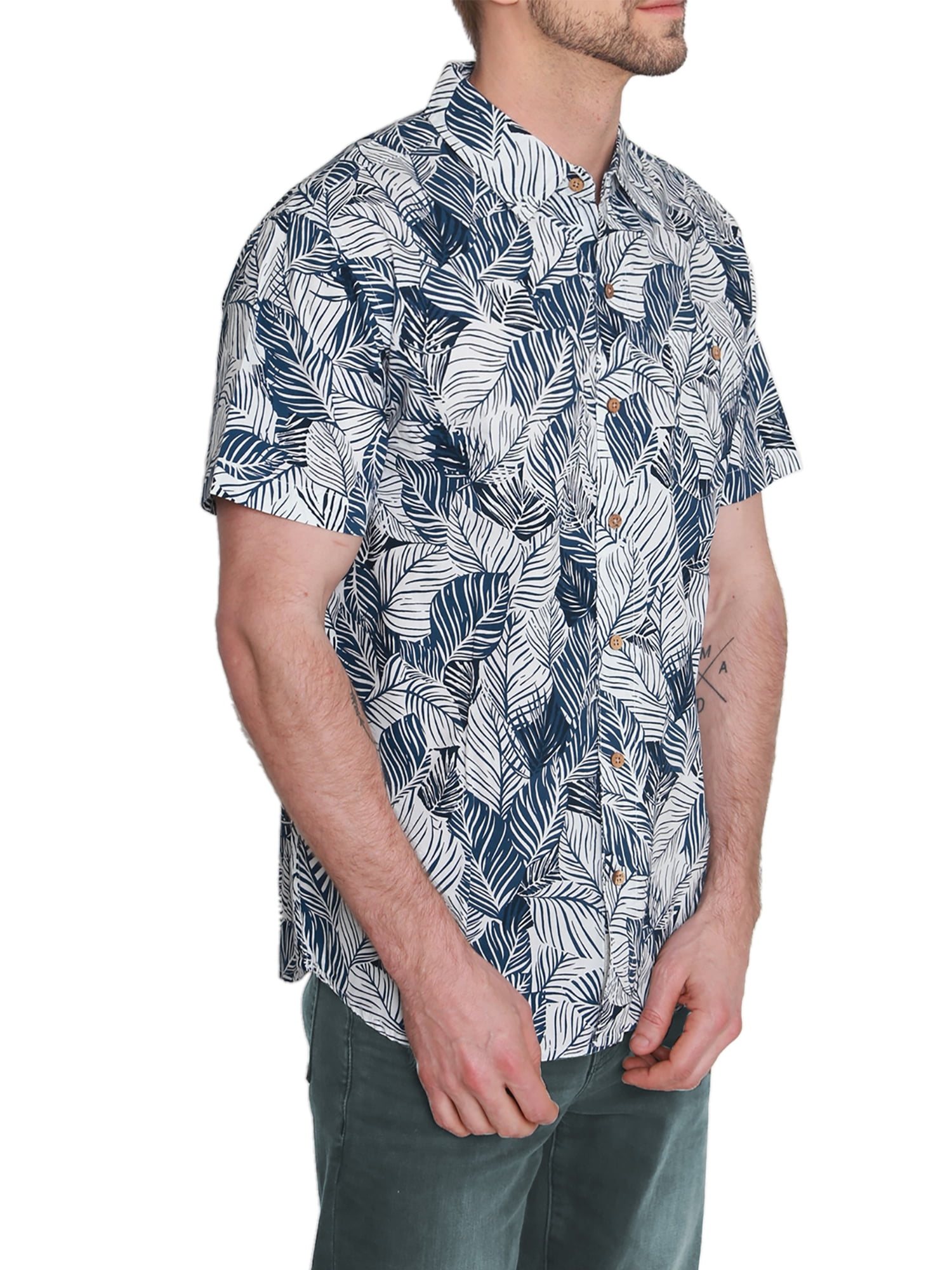 Pacific Marlin Men's Short Sleeve Hawaiian Woven Shirt