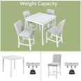 thumbnail image 5 of GZXS Compact 5-Piece Counter Height Table Set, 34.5" Square Kitchen Table with 4 Upholstered Chairs, Space-Saving Dining Set for Apartment/Home Office (White+Light Gray), 5 of 8
