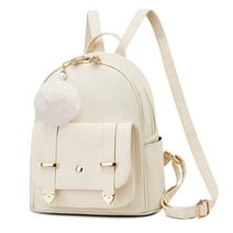 Girls Cute Mini Backpack Purse Fashion School Bags PU Leather Casual Backpack for Teens Women White