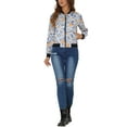thumbnail image 2 of Chaqueta bomber para mujer Inspire Chic, corte ajustado, ligera, con cremallera, color azul cielo, 2 of 6